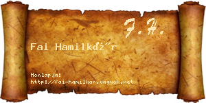Fai Hamilkár névjegykártya
